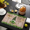 thumbnail image 3 of St. Patrick's Day Placemats Set of 4, Green Shamrocks Gnomes Plaid Wood Placemats for Dining Table, Place Mats for Kitchen Tabletop, Waterproof Wipeable Dining Table Mats Set, 3 of 9