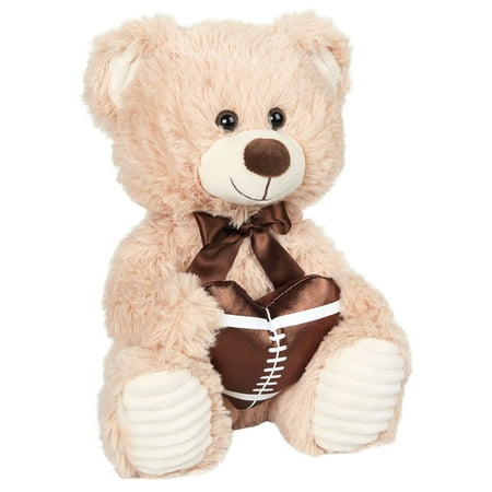 Way To Celebrate Beige Plush Bear with Football