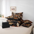 thumbnail image 6 of Homewish Rustic Flower Floral 7-Piece Twin Bedding Sets,Country Plant Bedding Comforter Set,Brown Orange Black Sheet Sets For Teens,Luxury Bedroom Decor Reversible, 6 of 8