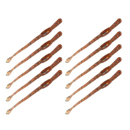 LIVEST 10Pcs 7cm Soft Bait Spiral Pattern Fast Fish Gathering Simulation Angling PVC Long Tail Breadworm Worm Fake Bait Outdoor Fishing