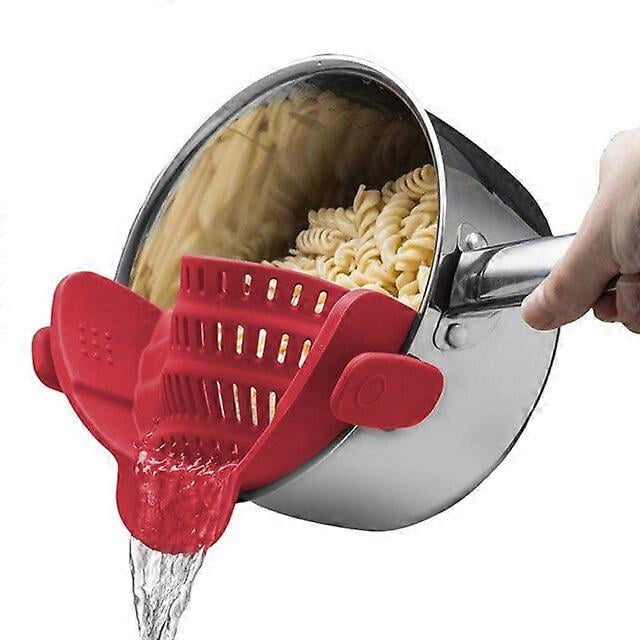 Colador de cocina de silicona con clip para escurridor de sartenes
