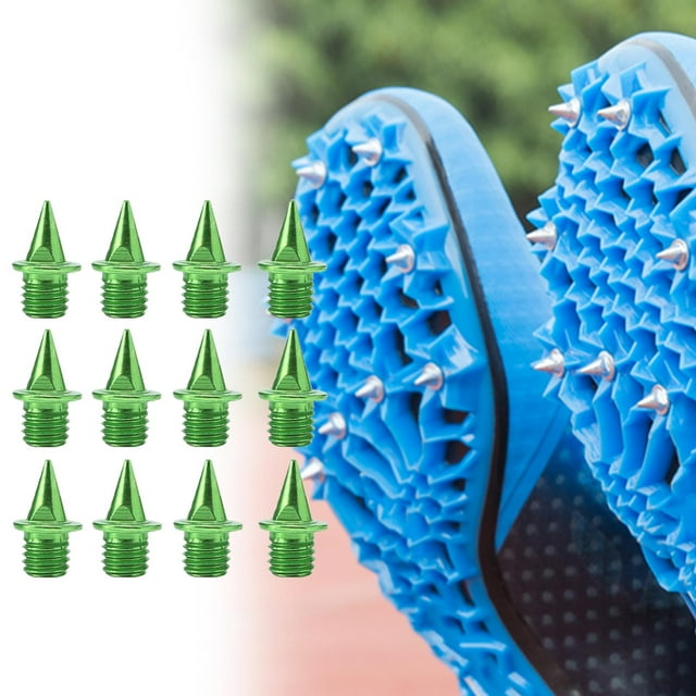 12 clavos de repuesto para zapatillas de pista, clavos de aleación de aluminio y carbono de 7 mm para zapatillas de pista para carreras de corta dista Verde