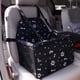 thumbnail image 2 of Asiento de coche para mascotas para gatos y gatos, bolsa de transporte para perros y gatos con correa de seguridad y bolsillo de almacenamiento con cremallera, huella de hueso gris oso de fresa Electrónica, 2 of 5