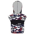 thumbnail image 1 of Yartina Enfants Unisexe Sans Manches Camouflage Haut à Capuche Poches avant Veste de Sport pour Randonnée Camping Rouge Bleu 10, 1 of 4