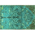 thumbnail image 1 of Ahgly Company Indoor Rectangle Persian Turquoise Blue Traditional Area Rugs, 2' x 4', 1 of 4