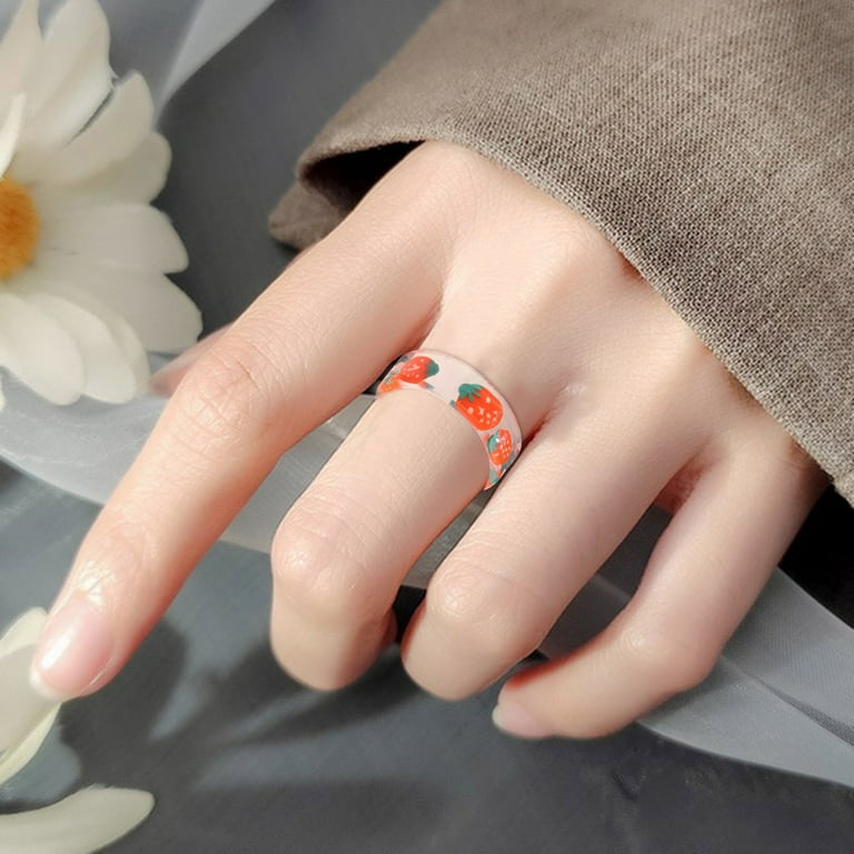 Trendy resin rings online