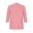 thumbnail image 4 of LNWUY Women Fashion Solid Color Long Sleeve Tops Dressy Casual Crew Neck Tshirts Basics Tee Work Blouses Spring and Summer Tops Pink XL, 4 of 5