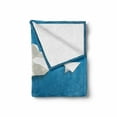 thumbnail image 2 of Cloud Soft Flannel Fleece Blanket, Paper Plane Flying Through Polygonal Clouds Modern Abstract Arrangement Travel Theme, Cozy Plush for Indoor and Outdoor Use, 50" x 70", Blue White, by Ambesonne, 2 of 6