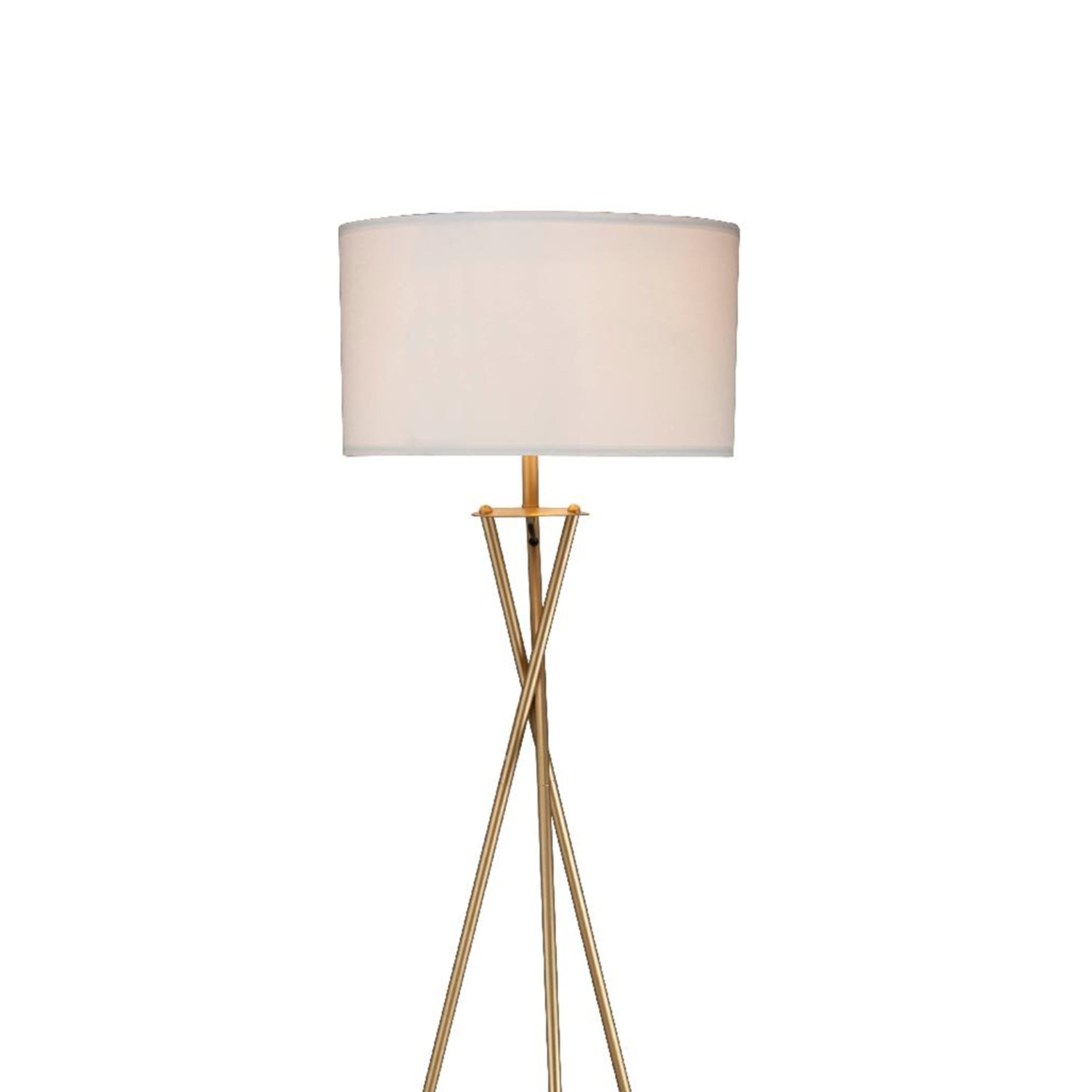 Noble House 64.5" Ester Mid-Century Metal Floor Lamp, Hourglass Design, for Bedroom, Living Room, Entryway, Matte Gold