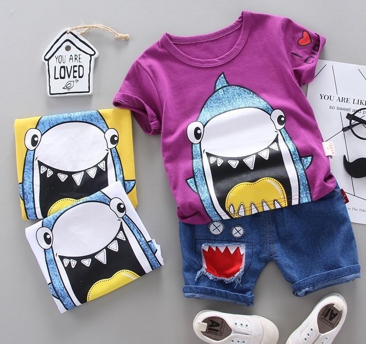 denim two piece short set