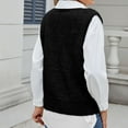 thumbnail image 5 of Sakmal Button Down Fall Sweaters for Women Soft Black Pullover Sweater Vest Trendy Solid V Neck Sleeveless Sweaters for Women, 5 of 7