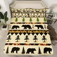thumbnail image 2 of Manfei Farmhouse Jungle Bear Bed Sheets, Rustic Cabin King Sheets, Western Countryside Sheet Set, Ultra Soft Home Decor, 4pcs, 2 of 7