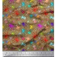 thumbnail image 1 of Soimoi Polyester Crepe Fabric Dot,Octopus & Jellyfish Ocean Print Fabric by The Yard 52 Inch Wide, 1 of 3