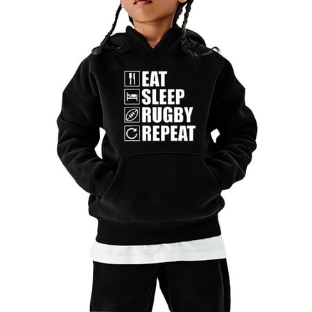 

Boys Sweatshirts & Hoodies American Football Fans Sports Gift Sweatshirt Vintage Rugby Player Sports Retro Kids Boys Girls Rugby Pullover Hoodie Outfits Black 4 Years-5 Years