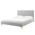thumbnail image 1 of Platform Bed Frame, Queen Size, Velvet, Light Grey Gray, Modern Contemporary Urban Design, Bedroom Master Guest Suite, 1 of 10