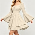 thumbnail image 6 of Gothic Medieval dress for women Plus Size Halloween Dresses Square Neck long sleeve Witch Cosplay Dress, 6 of 9