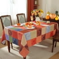 thumbnail image 3 of Thanksgiving Checkered Tablecloth, Burnt Orange Pumpkin Print Table Cloth for Rectangle Tables, Spill Proof Machine Wash Polyester Tablecloths for Harvest Thanksgiving Farmhouse Party 60×120 inch, 3 of 6