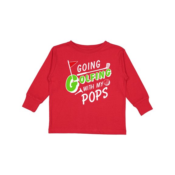 Inktastic Going Golfing with my Pops- kids golf Boys or Girls Long Sleeve Toddler T-Shirt