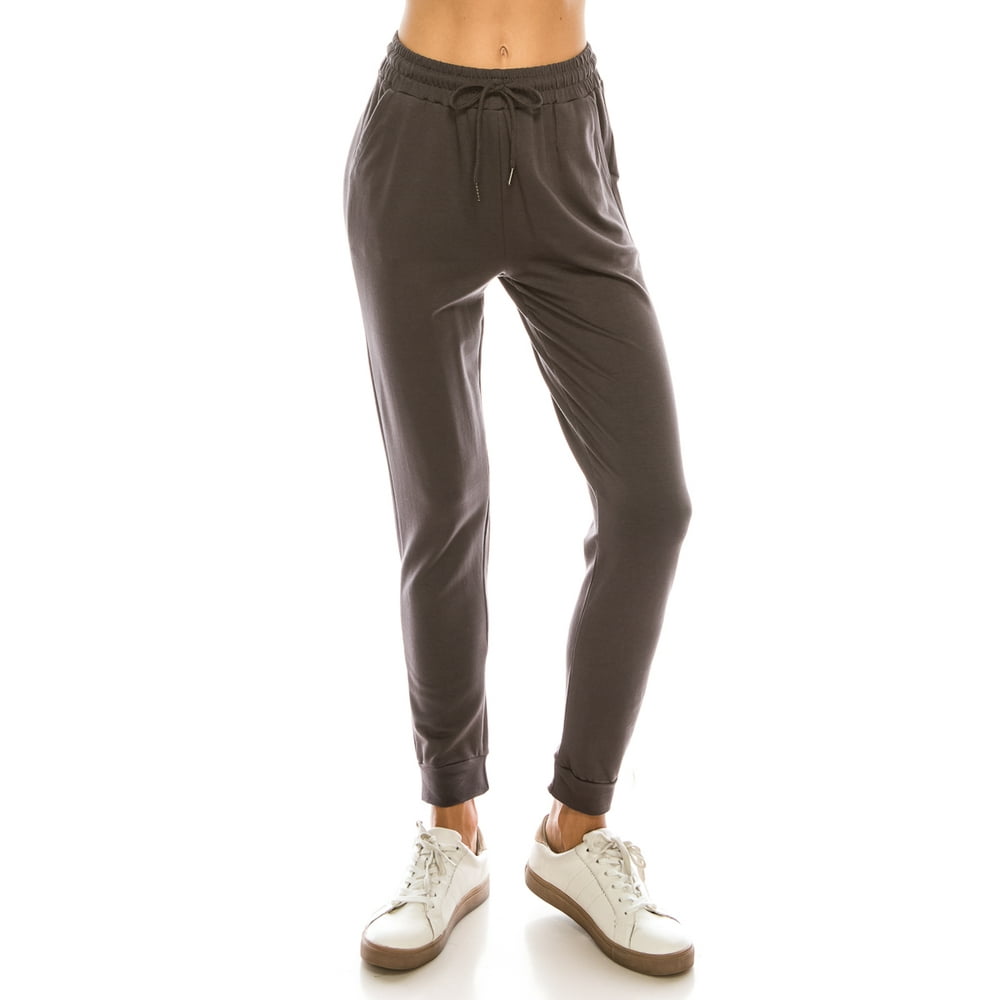 la12st women's juniors soft jogger pants drawstring pockets