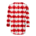 thumbnail image 4 of Ichuanyi Women's Spring Fashion Love Printed Mid-length 3/4 Sleeves T-shirt Blouse O-Neck Casual Tunic Tops, 4 of 4