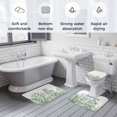 thumbnail image 5 of Wildflower Leaf Bath Mat 3 Piece Bathroom Rug Set, Green Floral Botanical White Watercolor Non Slip Bath Rug Contour Mat and Toilet Lid Cover, Absorbent Shower Mats Soft Bath Rugs and Mats Sets, 5 of 8