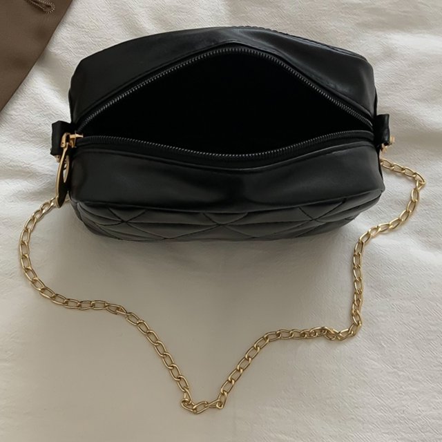 Bolsa de mensajero a cuadros, cadena de moda, pequeñas bolsas de hombro cuadradas para el trabajo negro Ndcxsfigh Para Estrenar