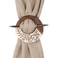 thumbnail image 1 of RII Curtain Tiebacks Vintage White Distressed Wooden Curtain Hook Handmade Rustic Decorative Curtain Holdbacks Window Drape Binds Hand Carved with Rustic Finish Drapery Tiebacks Set of 2, 1 of 1