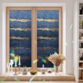 Gold Navy Blue Stripes Abstract Sea Wave Window Privacy Film, Rainbow ...