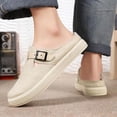 thumbnail image 2 of HNMKIU Men's Slippers Closed Toe Mesh Upper Breathable Solid Sole On Sports Casual Outdoor Cozy Slippers Beige,8, 2 of 8