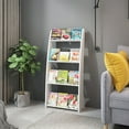 thumbnail image 3 of 4 Tier Floor Standing Bookshelf Cabinet Magazine Holder Brochures Display Stand Storage Rack, 3 of 12