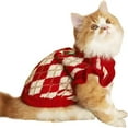 thumbnail image 1 of Autumn and Winter Christmas Cat Knitted Sweater Soft and Warm Pet Clothing - S, 1 of 5