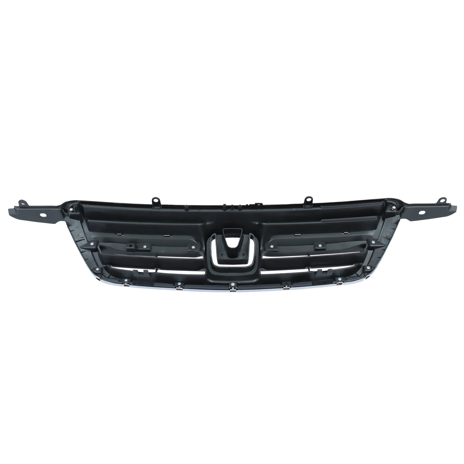 POWECHOX Front Grill Black W/Chrome Trim Compatible with Honda CRV CR-V 2002 2003 2004 Models, No Emblem
