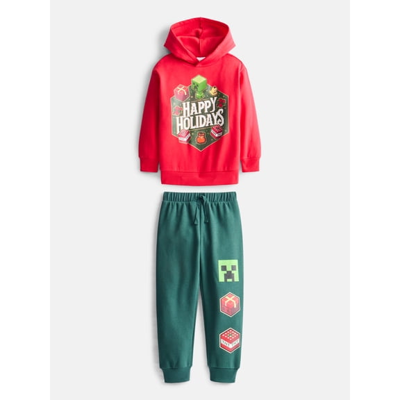 Boy's Minecraft Christmas 2PC Hoodie and Long Pant Set, Sizes 4-16
