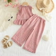 thumbnail image 5 of LNMQLPDBS Girls Summer Sets Puff Sleeve Ruffle Hem Floral Printed Top & Elastic Waist Pants 2pcs Outfits Summer Outdoor Casual Fashionable Suit Toddler Girl Clothes for Tour Vacation and Photo, 5 of 9