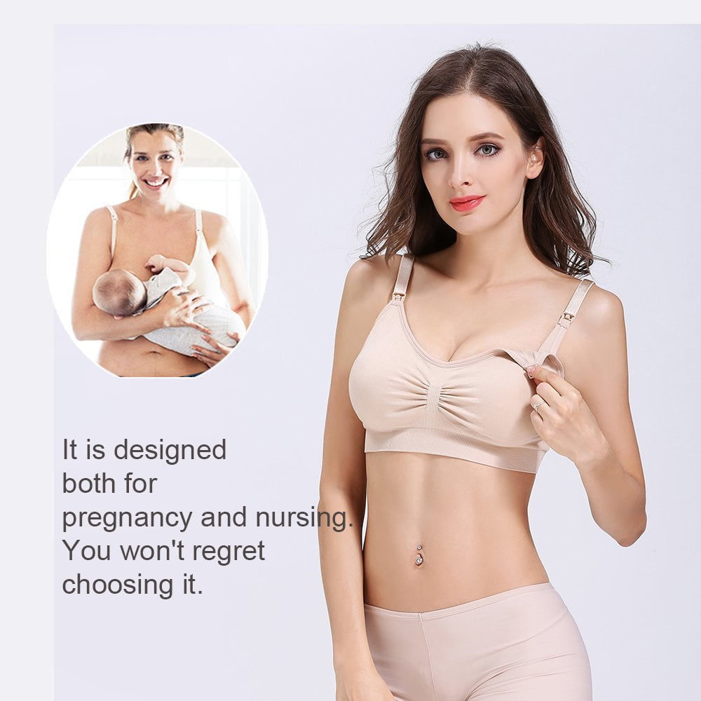 Sehao Maternity Tops Womens Full Bust Breastfeeding Bra Maternity Bras Push  Up Silk Seamless Pregnancy Bralette Underwear cotton Pregnant Bra