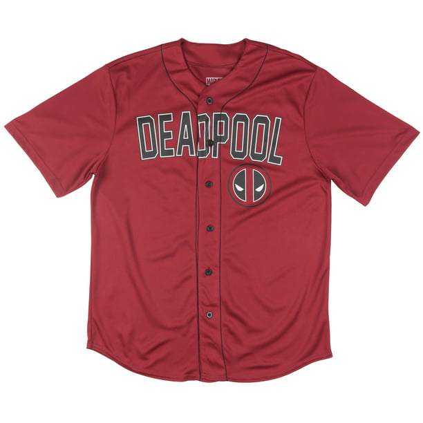 Marvel Deadpool Baseball Jersey Shirt Mens Red Walmart