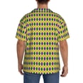 thumbnail image 3 of Yiaed Mardi Gras Purple Yellow Plaid Print Mens Casual Wrinkle Free Shirts Short Sleeve Button Down Summer Stretch Dress Shirt-XX-Large, 3 of 5