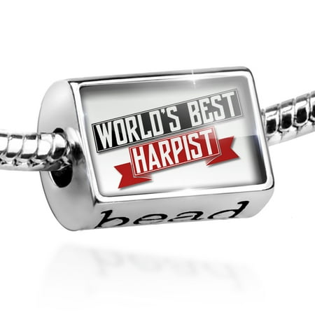 Bead Worlds Best Harpist Charm Fits All European (Best Harpist In The World)