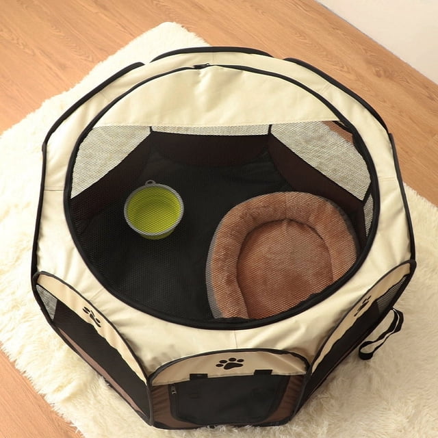 Jaula octogonal para mascotas, valla plegable de tela Oxford, impermeable, para gatos, sala de partos, resistente a los arañazos, tienda de campaña para perros, suministros para mascotas