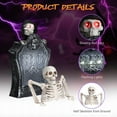 thumbnail image 2 of Yescom Animated Halloween Tombstone Lighted Decor Creepy Voice Pop Up Skull Light Up Eyes with Half Skeleton Outdoor 2025, 2 of 9
