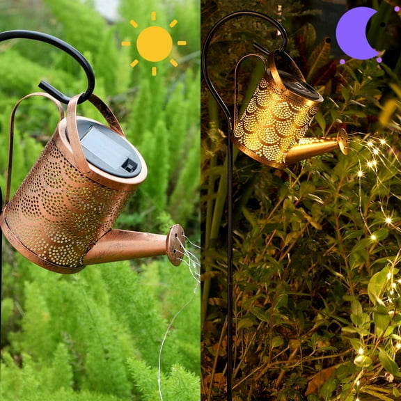 AYktou Solar Lights Outdoor Decorations, 32 Inch Height Metal Solar Watering Can Lights Garden Decor Hollowed-Out Teapot Garden Lamp for Yard Outside Patio Lawn - Mother's Day Gifts Birthday Gift