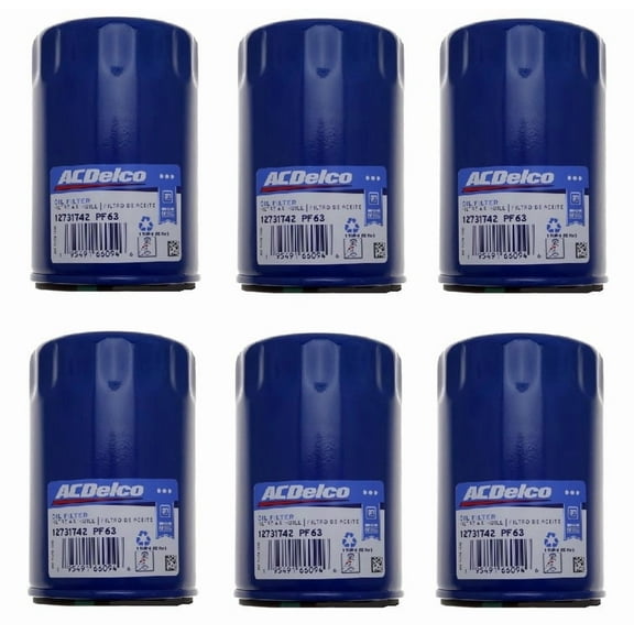 Genuine GM ACDelco Engine Oil Filters PF63 12707246 OE Set Of 6 Replacement
