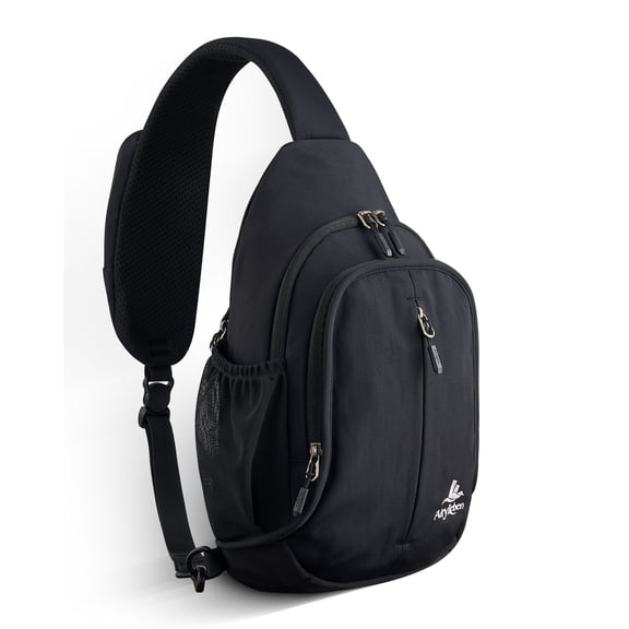 Crossbody Sling Bag for Men Women, RFID Anti-Theft Travel Sling Backpack, Lightweight & Water Resistant Hiking Daypack for Commuting,Day Trips,Walking,Convertible Strap with Phone Pocket,Black