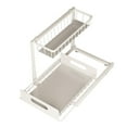 thumbnail image 4 of TIVONEL Under Sink Organizer, Pull Out Cabinet Organizer, 2 Tier Slide Out Sink Shelf Cabinet Storage Shelves, Slide Out Under Sink Storage for Kitchen Bathroom Cabinet Laundry (1, White), 4 of 9