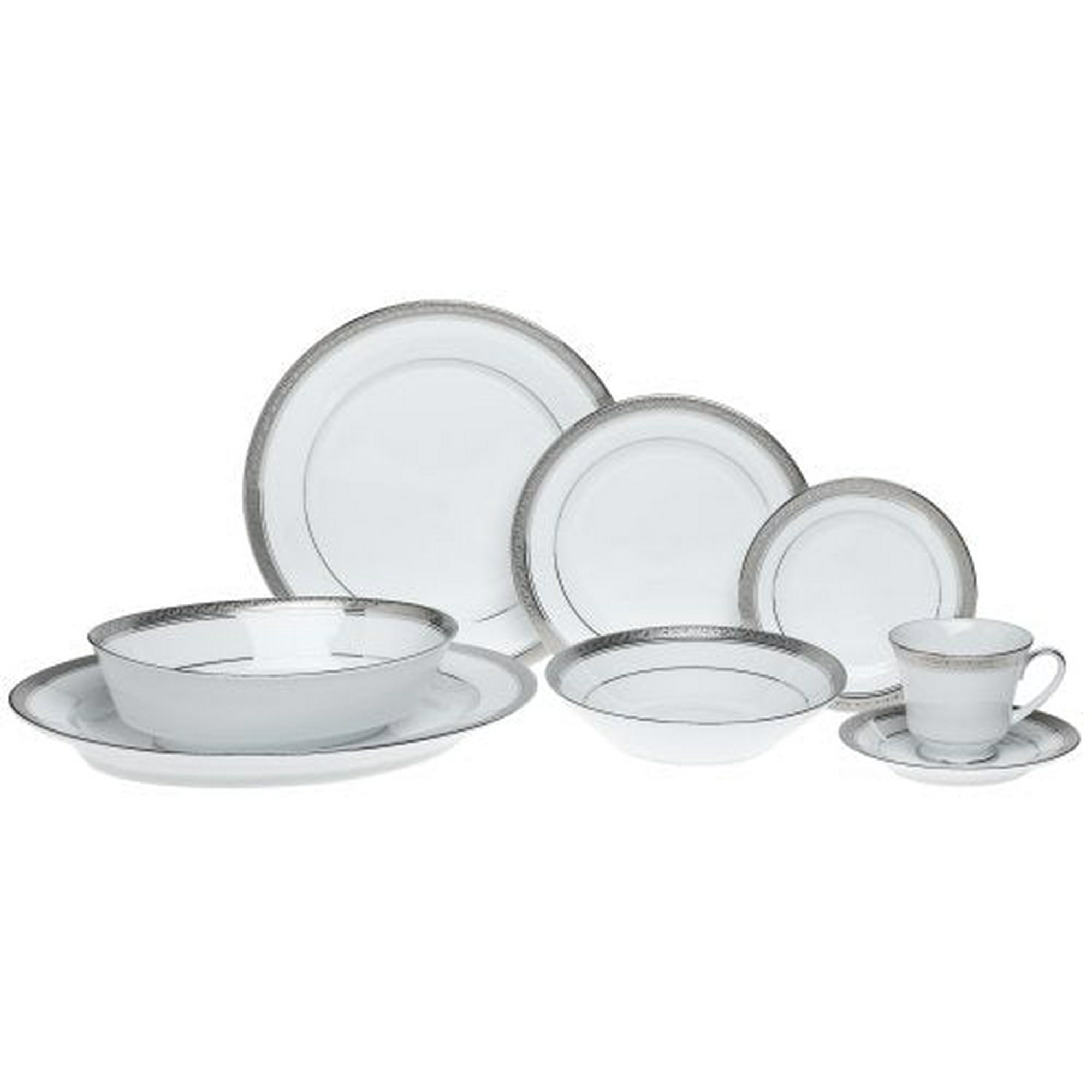 Noritake Dinnerware 50 Piece Set, Service for Crestwood Platinum