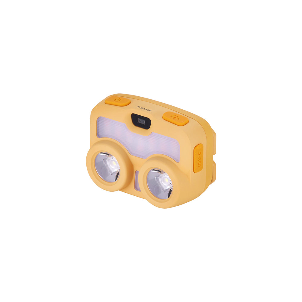 Claymore Heady3 (Yellow) - Rechargeable LED Headlamp with Motion Sensor, Lightweight for Camping, Running, Hiking, Emergency & Industrial Use. Waterproof, Up to 70 Hours of Battery Life.