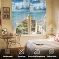 thumbnail image 5 of Swag Curtains Valances for Windows, Blue Ocean Beach Short Kitchen Window Curtains Over Sink, Blue Sky Seascape Cafe Curtains Panel Set Of 2,Rod Pocket, 36 Inches Length, 5 of 8