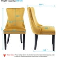 thumbnail image 3 of Velvet Upholstered Dining Chairs Set of 6 Wingback Kitchen Room Accent Chairs Solid Wood Leg Dinner Chairs with Nailhead Trim Button Tufted Back,Stylish, Luxury and Elegant, 3 of 8
