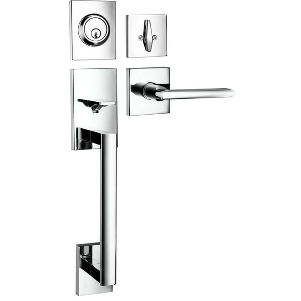Juego de Manijas para Puerta Principal Berlin Modisch en Cromo Pulido