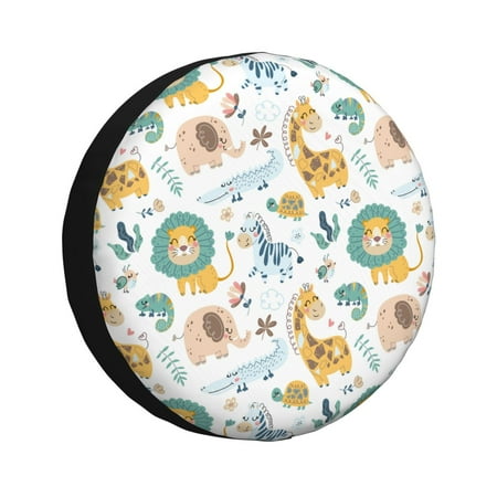 Gaeub Scandinavian Africa 14-17in Tire Cover Spare Tire Cover for Camper Caravan Trailer Car Truck SUV Jeep-14 inch